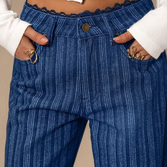 Blue Elegant Women's Denim Jeans - Picture 7 of 7